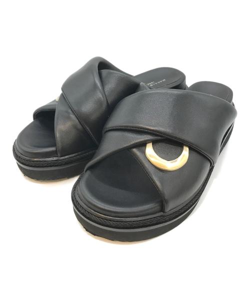 MACKINTOSH LONDON（マッキントッシュ ロンドン）MACKINTOSH LONDON (マッキントッシュ ロンドン) クロスストラップミュールサンダル　1389 ブラック サイズ:Sの古着・服飾アイテム