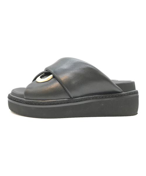 MACKINTOSH LONDON（マッキントッシュ ロンドン）MACKINTOSH LONDON (マッキントッシュ ロンドン) クロスストラップミュールサンダル　1389 ブラック サイズ:Sの古着・服飾アイテム