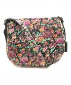 COACHコーチ）の古着「ハラコフラワーショルダーバッグ」｜パープル