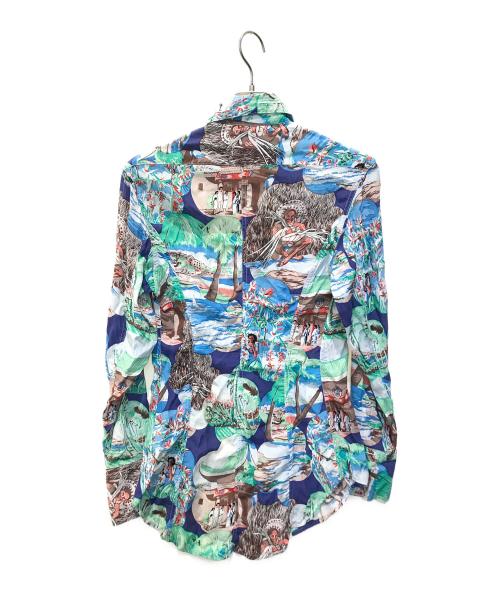 PAUL SMITH（ポールスミス）PAUL SMITH (ポールスミス) 総柄レーヨンシャツ ブルー×グリーン サイズ:Mの古着・服飾アイテム