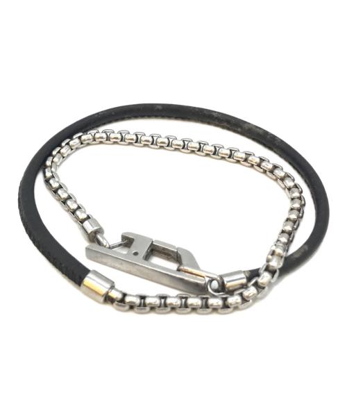 DIESEL（ディーゼル）DIESEL (ディーゼル) ブレスレット ブラック×シルバーの古着・服飾アイテム