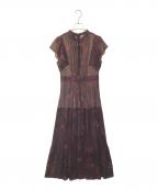 FRAY IDフレイ アイディー）の古着「フレイアイディー プリーツプリントワンピース　FWFO234105」｜レッド