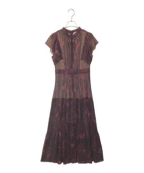 FRAY ID（フレイ アイディー）FRAY ID (フレイ アイディー) フレイアイディー プリーツプリントワンピース　FWFO234105 レッドの古着・服飾アイテム