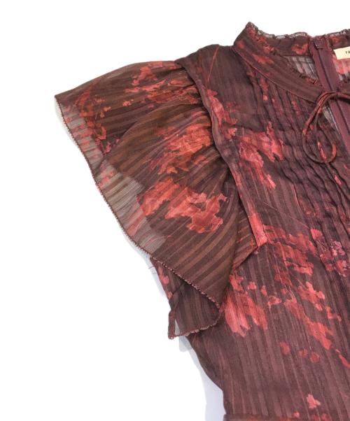 FRAY ID（フレイ アイディー）FRAY ID (フレイ アイディー) フレイアイディー プリーツプリントワンピース　FWFO234105 レッドの古着・服飾アイテム
