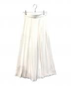 anuansアニュアンス）の古着「ダブルサテンタックワイドパンツ　1525320204-0」｜ベージュ