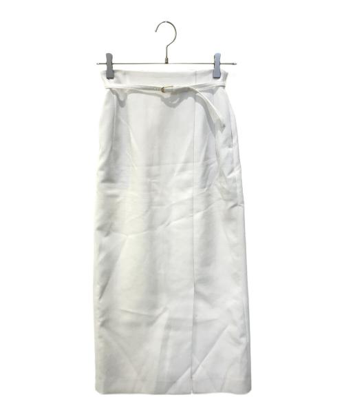 CELFORD（セルフォード）CELFORD (セルフォード) ベルト付きハイウエストタイトスカート　CWFS232013 ホワイト サイズ:36の古着・服飾アイテム