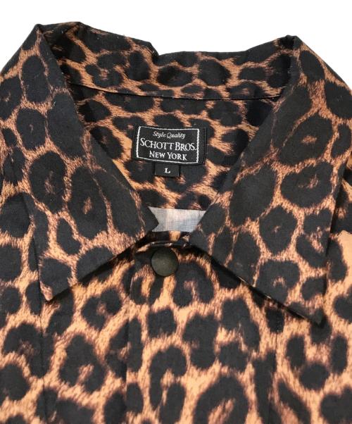 SCHOTT BROS.（ショット）SCHOTT BROS. (ショットブロス) SS SHIRT LEOPARD　3115053 ブラウン サイズ:Lの古着・服飾アイテム