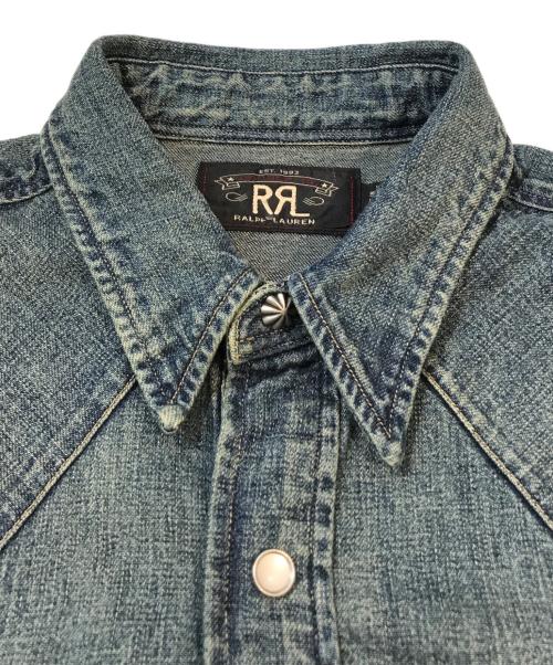 RRL（ダブルアールエル）RRL (ダブルアールエル) コンチョボタンウエスタンデニムシャツ インディゴ サイズ:Sの古着・服飾アイテム