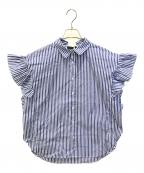 NOLLEY'Sノーリーズ）の古着「グログランリボン付き肩フリルブラウス　E18313」｜ブルー