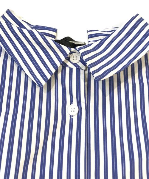 NOLLEY'S（ノーリーズ）NOLLEY'S (ノーリース) グログランリボン付き肩フリルブラウス　E18313 ブルー サイズ:38の古着・服飾アイテム