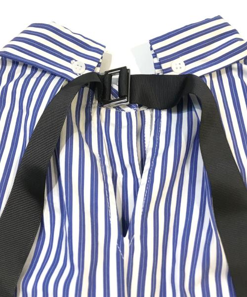 NOLLEY'S（ノーリーズ）NOLLEY'S (ノーリース) グログランリボン付き肩フリルブラウス　E18313 ブルー サイズ:38の古着・服飾アイテム