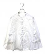 NOLLEY'S sophiノーリーズソフィー）の古着「ペプラムシャツブラウス　4-0030-5-01-011」｜ホワイト
