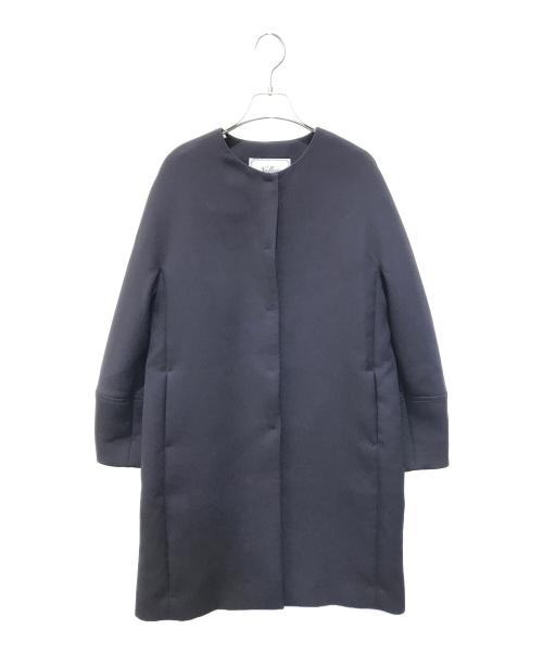NOLLEY'S（ノーリーズ）NOLLEY'S (ノーリース) ウォッシャブル軽量トリプルクロスサテン切替クルーネックコート　5-0035-1-08-001 ネイビー サイズ:36の古着・服飾アイテム