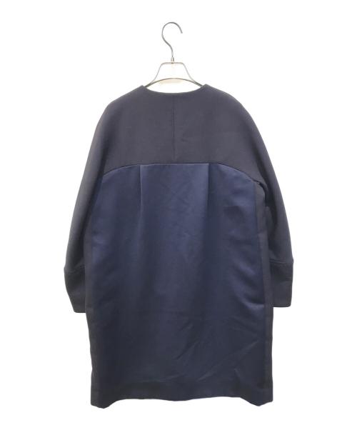 NOLLEY'S（ノーリーズ）NOLLEY'S (ノーリース) ウォッシャブル軽量トリプルクロスサテン切替クルーネックコート　5-0035-1-08-001 ネイビー サイズ:36の古着・服飾アイテム