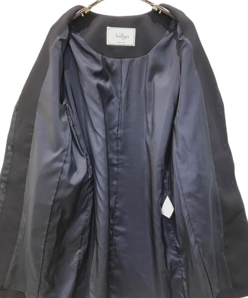 NOLLEY'S（ノーリーズ）NOLLEY'S (ノーリース) ウォッシャブル軽量トリプルクロスサテン切替クルーネックコート　5-0035-1-08-001 ネイビー サイズ:36の古着・服飾アイテム