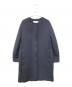 NOLLEY'S（ノーリース）の古着「ウォッシャブル軽量トリプルクロスサテン切替クルーネックコート　5-0035-1-08-001」｜ネイビー