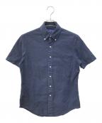 RALPH LAURENラルフローレン）の古着「シアサッカー半袖シャツ」｜ネイビー