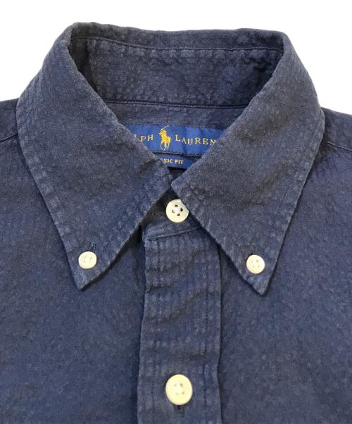 RALPH LAUREN（ラルフローレン）RALPH LAUREN (ラルフローレン) シアサッカー半袖シャツ ネイビー サイズ:Sの古着・服飾アイテム
