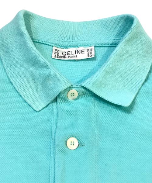 CELINE（セリーヌ）CELINE (セリーヌ) 刺繍ポケットポロシャツ スカイブルー サイズ:Mの古着・服飾アイテム