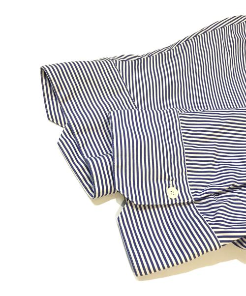 MACPHEE（マカフィー）MACPHEE (マカフィー) コットンブロード バンドカラークロップドシャツ　12-01-32-01301 ブルー×ホワイト サイズ:36の古着・服飾アイテム