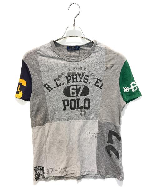 POLO RALPH LAUREN（ポロ・ラルフローレン）POLO RALPH LAUREN (ポロ・ラルフローレン) パッチワークTシャツ グレー サイズ:Mの古着・服飾アイテム