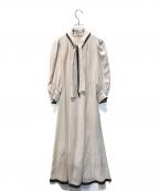 Apuweiser-richeアプワイザーリッシェ）の古着「配色パイピングレディワンピース」｜ベージュ