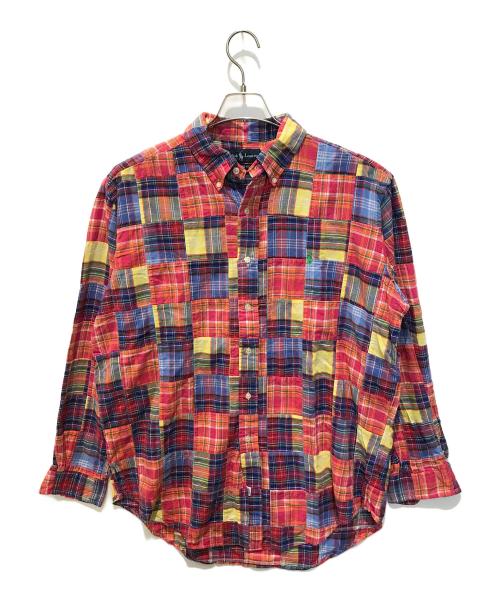 RALPH LAUREN（ラルフローレン）RALPH LAUREN (ラルフローレン) パッチワークシャツ ピンク サイズ:Lの古着・服飾アイテム