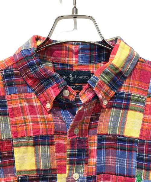 RALPH LAUREN（ラルフローレン）RALPH LAUREN (ラルフローレン) パッチワークシャツ ピンク サイズ:Lの古着・服飾アイテム