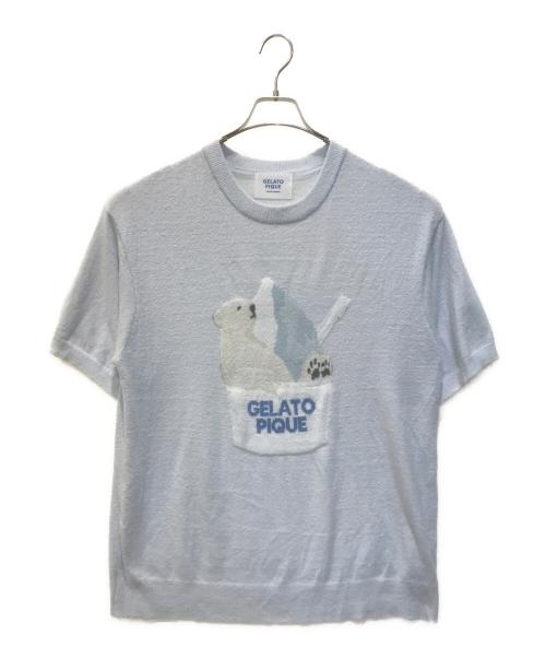 gelato pique（ジェラートピケ）gelato pique (ジェラートピケ) しろくまアイスジャガードプルオーバー スカイブルー サイズ:L 未使用品の古着・服飾アイテム