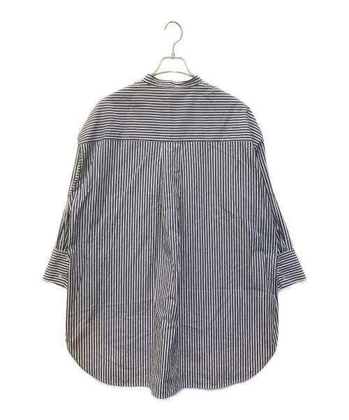 SACRA（サクラ）SACRA (サクラ) ストライプチュニックフレアシャツ ネイビー サイズ:38の古着・服飾アイテム