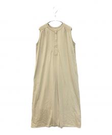 Spick and Span（スピック＆スパン）の古着「ギャザーヘンリーネックワンピース　24040200310030」｜ベージュ