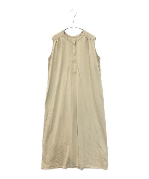 Spick and Span（スピック＆スパン）Spick and Span (スピックアンドスパン) ギャザーヘンリーネックワンピース　24040200310030 ベージュ サイズ:表記無しの古着・服飾アイテム