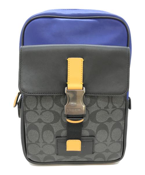 COACH（コーチ）COACH (コーチ) ボディーバッグ　C6646 ブルー×ブラックの古着・服飾アイテム