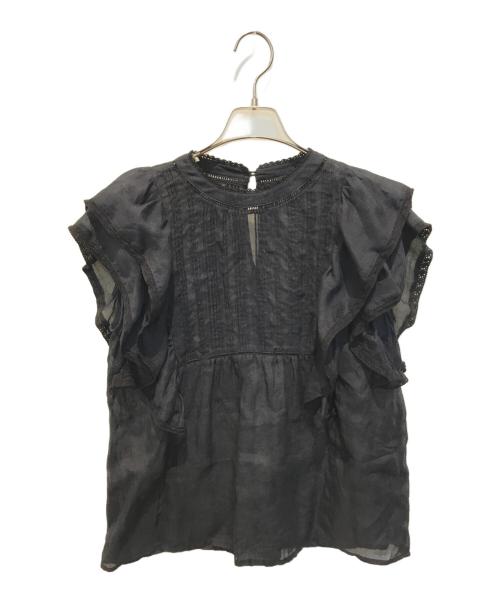SLOBE IENA（スローブ イエナ）SLOBE IENA (スローブ イエナ) ラミーフリルピンタックブラウス　25051912419020 ブラック サイズ:表記無しの古着・服飾アイテム