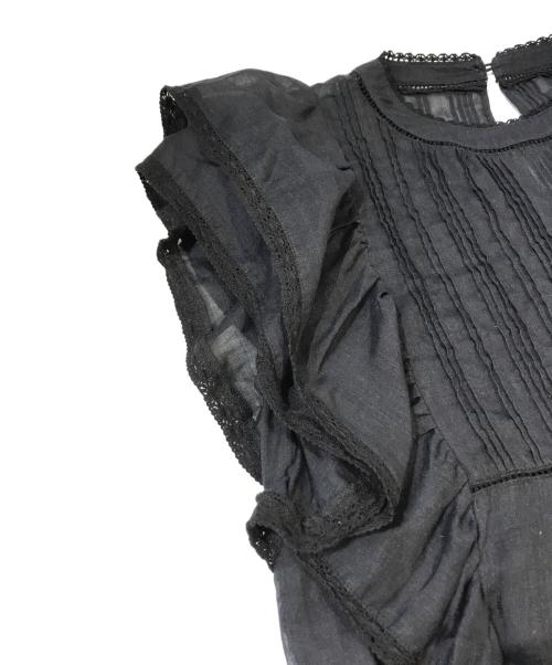 SLOBE IENA（スローブ イエナ）SLOBE IENA (スローブ イエナ) ラミーフリルピンタックブラウス　25051912419020 ブラック サイズ:表記無しの古着・服飾アイテム