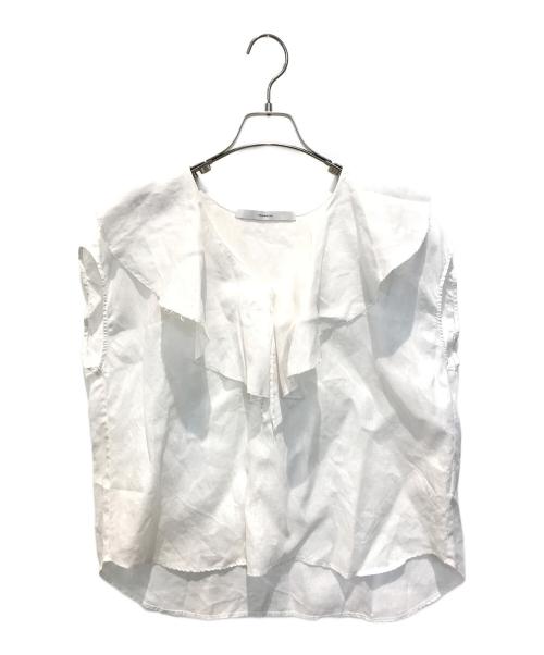 FRAMeWORK（フレームワーク）FRAMeWORK (フレームワーク) フレンチリネンフリルプルオーバー　25051220602020 ホワイト サイズ:表記無しの古着・服飾アイテム