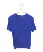 POLO RALPH LAURENポロ・ラルフローレン）の古着「半袖ニット」｜ブルー
