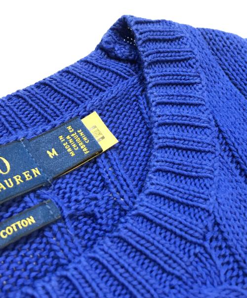 POLO RALPH LAUREN（ポロ・ラルフローレン）POLO RALPH LAUREN (ポロ・ラルフローレン) 半袖ニット ブルー サイズ:Mの古着・服飾アイテム