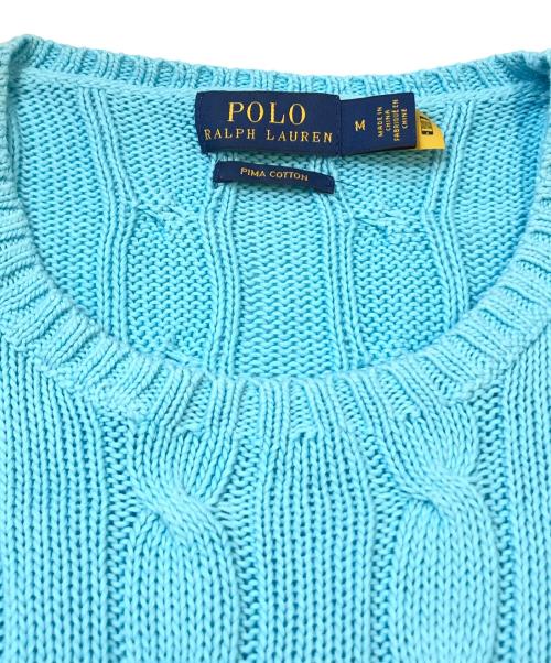 POLO RALPH LAUREN（ポロ・ラルフローレン）POLO RALPH LAUREN (ポロ・ラルフローレン) ケーブルニット ブルー サイズ:Mの古着・服飾アイテム