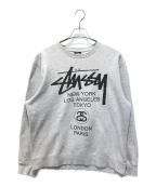 stussyステューシー）の古着「WORLD TOUR CREW SWEAT」｜グレー