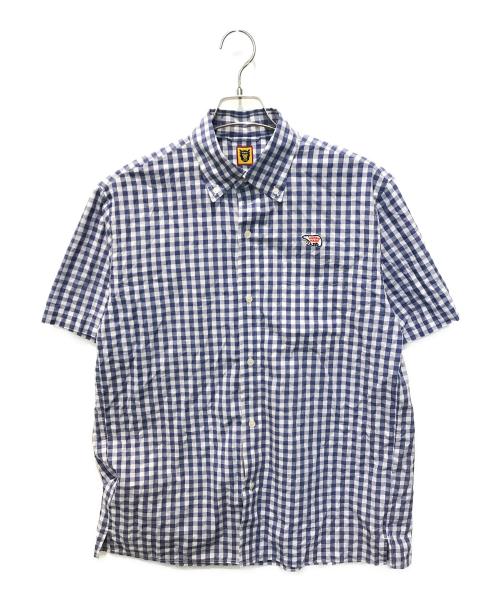 HUMAN MADE（ヒューマンメイド）HUMAN MADE (ヒューマンメイド) ギンガムチェック半袖シャツ ブルー サイズ:XLの古着・服飾アイテム