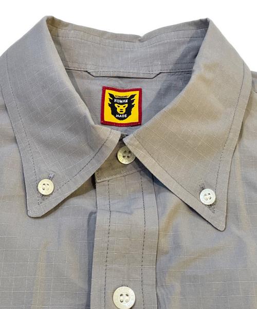 HUMAN MADE（ヒューマンメイド）HUMAN MADE (ヒューマンメイド) リップストップ半袖シャツ グレー サイズ:XLの古着・服飾アイテム