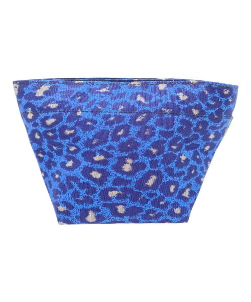 Herve Chapelier（エルベシャプリエ）Herve Chapelier (エルベシャプリエ) ヒョウ柄ポーチ ブルーの古着・服飾アイテム