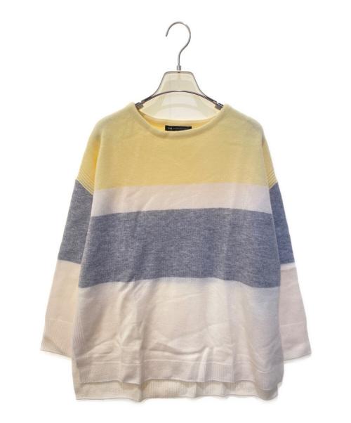 23区（ニジュウサンク）23区 (ニジュウサンク) ボーダーニット　8000384 イエロー サイズ:44の古着・服飾アイテム