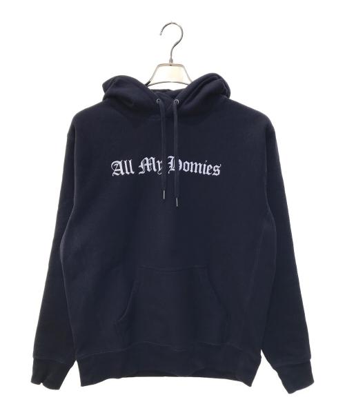 ALL MY HOMIES（オールマイホーミーズ）all my homies (オールマイホーミーズ) プリントパーカー ネイビー サイズ:Mの古着・服飾アイテム