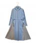 TRUNK HIROKO KOSHINO（トランク ヒロコ コシノ）の古着「ブロッキングデザインドルマンワンピース　RSPCA-13590」｜ブルー