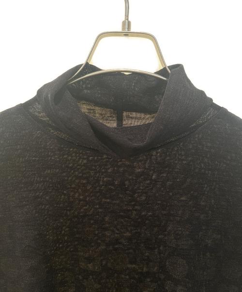 TRUNK HIROKO KOSHINO（トランク ヒロコ コシノ）TRUNK HIROKO KOSHINO (トランク ヒロコ コシノ) メタリックプリントハイネックプルオーバー　RSKJW-12330 ブラック サイズ:38の古着・服飾アイテム
