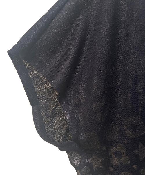 TRUNK HIROKO KOSHINO（トランク ヒロコ コシノ）TRUNK HIROKO KOSHINO (トランク ヒロコ コシノ) メタリックプリントハイネックプルオーバー　RSKJW-12330 ブラック サイズ:38の古着・服飾アイテム