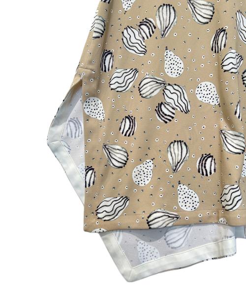 HIROKO KOSHINO（ヒロコ コシノ）HIROKO KOSHINO (ヒロコ コシノ) アシンメトリーヘム小付き柄チュニック　RHPHT-42520 ベージュ サイズ:38の古着・服飾アイテム