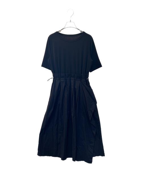 TRUNK HIROKO KOSHINO（トランク ヒロコ コシノ）TRUNK HIROKO KOSHINO (トランク ヒロコ コシノ) ドローコード切替ワンピース ブラック サイズ:38の古着・服飾アイテム